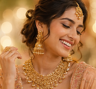 Handcrafted gold necklace set at Maheshwari Jewellers, Saharanpur